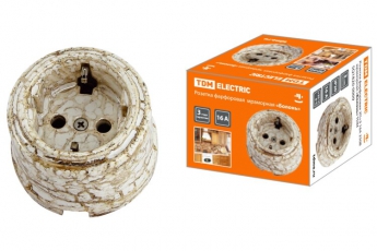 Розетка фарфоровая 2П+З 16А 250В мраморная  «Болонь» | SQ1820-0009 | TDM